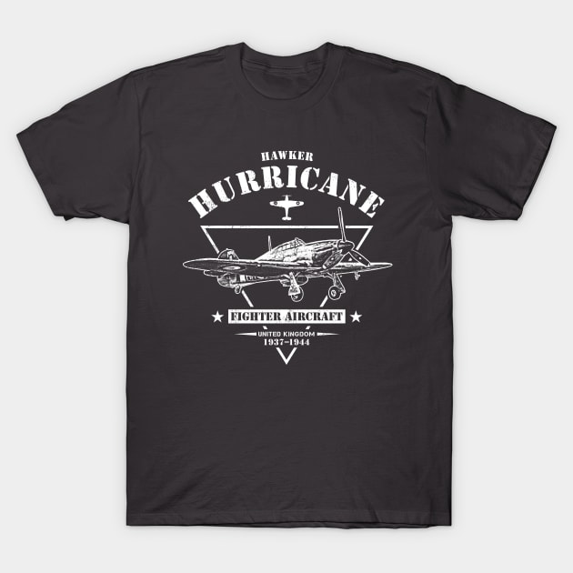 Hawker Hurricane WW2 Fighter Aircraft T-Shirt by Military Style Designs